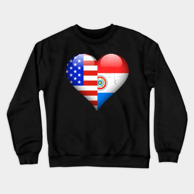 Half American Half Paraguayan - Gift for Paraguayan From Paraguay Crewneck Sweatshirt by Country Flags